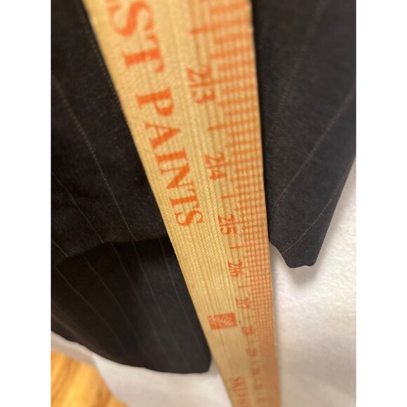 Mens Gray Pinstripe Suit Jacket Two-Button Classic Fit Formal Wear - Picture 6 of 15